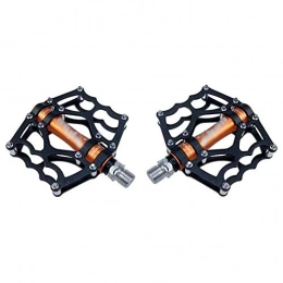 HOOBBI Mountain Bike Pedal HOOBBI Ultralight Bike Pedal, 3 Bearing Non-Slip Durable Aluminum Alloy Shock Absorption for 9 / 16 Bike Hybrid Pedals Cycling Accessories(1 Pair), Bicycle Pedal (Color : Orange, Size : One Size)