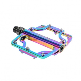 Hougood 1 Pair Bike Pedals Colorful Bicycle Cycling Bike Pedals Durable 3 Tulin Foot Pedal Mountain Road Car Bicycle Wide Platform Flat Pedals for Road Bike