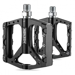 HSENBK BMX MTB 9/16" Non-Slip Pedals - Lightweight Bicycle Platform Pedals, CNC Machined, Sealed DU Self-lubricating Bearing Flat Mountain Bike Pedal for Road Mountain Bicycle (Style2)