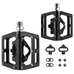 HSTG Spares HSTG Bike Pedals, Dual Function Sealed Clipless Aluminum Pedals, Bicycle Flat Platform Compatible with SPD Mountain Bike, for Road, MTB Bikes