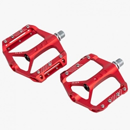 HSXMY Spares HSXMY Bike Pedals, Lightweight Aluminum Alloy Platform Pedal, MTB Pedals, CNC Machined, Non-Slip, For Road Mountain BMX MTB Bike, Red