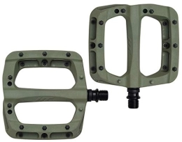 HT Components Mountain Bike Pedal HT Components PA03A Flat MTB Pedals - Dark Green / Bicycle Cycling Cycle Biking Bike Mountain Wide Platform Dirt Jump Off Road Trail Enduro Freeride Downhill Grip Nylon Lightweight Plastic Ride Race