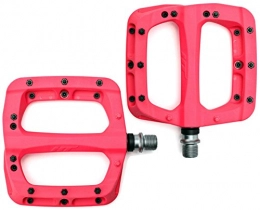 HT Components Mountain Bike Pedal HT Components PA03A Flat MTB Pedals - Neon Pink / Bicycle Cycling Cycle Biking Bike Mountain Wide Platform Dirt Jump Street Off Road Trail Enduro Freeride Downhill Grip Nylon Part Riding Ride Race