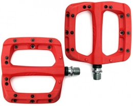 HT Components Mountain Bike Pedal HT Components PA03A Flat MTB Pedals - Red / Bicycle Cycling Cycle Biking Biker Bike Mountain Wide Platform Dirt Jump Trail Enduro Freeride Downhill Grip Nylon Part Ride Cro-mo Axle Pair Racing Race