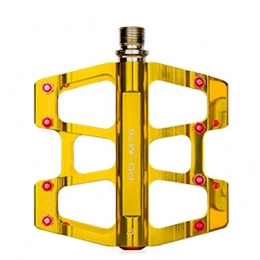 Huangjiahao Spares Huangjiahao Cycling pedals Aluminium Alloy Pedals Mountain Bike Pedal Lightweight For MTB Road Bicycle For MTB BMX Bicycle (Color : Gold)