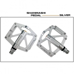 Huangwanru Mountain Bike Pedal Huangwanru Pedals Mountain Bike Pedals 1 Pair Aluminum Alloy Antiskid Durable Bike Pedals Surface For Road Bike 6 Colors Durable Pedals (Color : Silver)