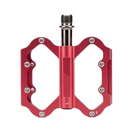 Huhu Spares Huhu Mountain Bike Bicycle Pedal Aluminum Alloy, Bicycle Pedal Non-Slip Aluminum Alloy Mountain Bike Mountain Bike Pedal Seal Bearing Pedal Bicycle, Red