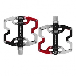 Huijunwenti Mountain Bike Pedal Huijunwenti Mountain Bike Pedals 9 / 16 Cycling 3 Pcs Sealed Bearing Bicycle Pedals, The latest style, and durable (Color : Black red)