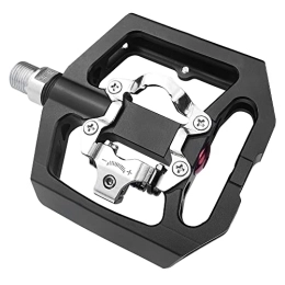 HUIOK Compatible with Shimano SPD Mountain Bike Aluminum Sealed Pedals with Cleats - Dual Platform Double Side Clipless Pedals for Mountain Bikes