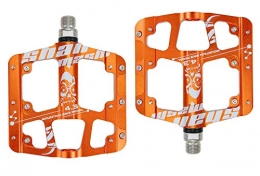 HUOGUOYIN Mountain Bike Pedal HUOGUOYIN Bicycle pedal 1 Pair Fit For Bearings Non-slip Pedals Aluminum Alloy Mountain Bike Fit For MTB Anodizing Road Bicycle Pedal (Color : Orange)