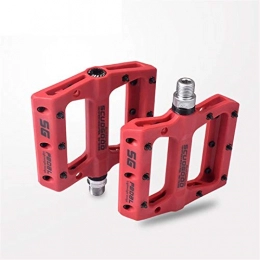 HUOGUOYIN Mountain Bike Pedal HUOGUOYIN Bicycle pedal 1 Pair Pedals Nylon Fiber Mountain Bike Flat Pedals Fit For Road BMX Bicycle Anti-Skid Pedals Bike Accessories 9 / 16 Inch (Color : Red)