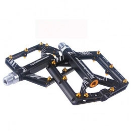 HUOGUOYIN Mountain Bike Pedal HUOGUOYIN Bicycle pedal 4 Bearings Fit For Mountain Bike Footrest Big Flat Treat Pedals Fit For MTB Ultralight 306g Cycling 9 / 16 Fit For BMX Part (Color : Heise)
