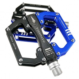 HWBB Spares HWBB non-slip mountain bike pedals made of aluminium alloy DU bearing 9 / 16 inch MTB bicycle pedals with wide, flat platform. Black Blue