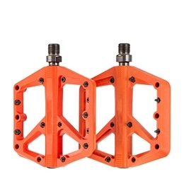 HWQJR Spares HWQJR Bicycle Pedals, Mountain Bike Nylon Bearing Pedals, Wide-Face Bearing Riding Pedals, Suitable for Bicycles / Mountain Bikes, Black, orange