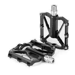 HWQJR Spares HWQJR Mountain Bike Pedal, Bicycle Pedal Aluminum Alloy CNC Wide-Face Bearing M40 Folding Accessories, Suitable for Bicycle / Mountain Bike, Black, black
