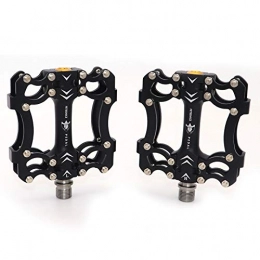 HXYIYG Mountain Bike Pedal HXYIYG Bike Pedals, Road Bike Pedals 3 Bearings Mountain Bike Pedals Platform Bicycle Flat Alloy Pedals 9 / 16" Pedals Non-Slip Alloy Flat Pedals (Color : HM Black)