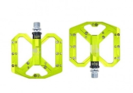 HYE Mountain Bike Pedal HYE XINGSTOR 2021 New Mountain Non-Slip Bike Pedals Platform Bicycle Flat Alloy Pedals 9 / 16" 3 Bearings Fit For Road MTB Fixie Bikes (Color : DWCQYWYA-GREEN)