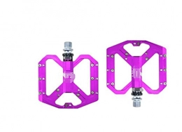 HYE Mountain Bike Pedal HYE XINGSTOR 2021 New Mountain Non-Slip Bike Pedals Platform Bicycle Flat Alloy Pedals 9 / 16" 3 Bearings Fit For Road MTB Fixie Bikes (Color : Purple)