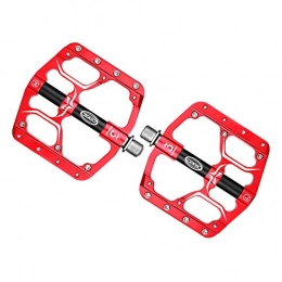 HYISHION Spares HYISHION Mountain Bike Pedals, New Aluminum Antiskid Durable Mountain Bike Pedals Road Bike Hybrid Pedals for 9 / 16 inch, Red