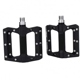 iDWF Mountain Bike Pedal iDWF Bicycle Pedals Nylon Fiber Ultra-light Mountain Bike Pedal 4 Colors Big Foot Road Bike Bearing Pedals Cycling Parts (Color : BLACK)