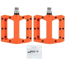 iFCOW Mountain Bike Pedal iFCOW 1 Pair Nylon Plastic Mountain Bike Pedal Lightweight Bearing Pedals for Bicycle(orange)