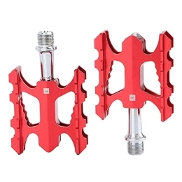ihreesy Mountain Bike Pedal ihreesy 2PCS Mountain Bike Pedals, 9 / 16 Inch Universal Bicycle Pedals Lightweight Bike Platform Pedals Non-Slip Cycling Bearing Pedals for Road Mountain MTB, Red