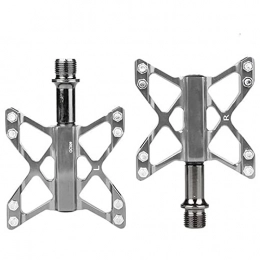 IIIL Mountain Bike Pedal IIIL Mountain Bike Platform Pedals, 9 / 16" Aluminum Alloy Mountain Bicycle Pedals, Ultralight Non-Slip Sealed Bearings Pedals, 3 Bearings, for Road Mountain MTB Bikes City Bikes, Silver