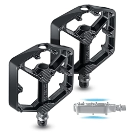 IKEOTEST Spares Ikeotest Mountain Bike Pedals - 2X Bearing Pedals - Non-Slip Aluminum Bike Pedals - Road Bike Pedals, Ultra Strong – 4.92 x 4.09 x 0.71 inch - Flat Platform - Lightweight 0.41 lbs. - BMX, MTB