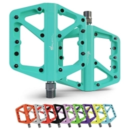IMPALAPRO Spares IMPALAPRO - Bike Pedals Nylon Fiber Selaed Bearing 9 / 16" - Non-Slip MTB pedals - Lightweight and Wide Flat Platform cycling Pedals for BMX Road MTB E-Bike (Turquoise)