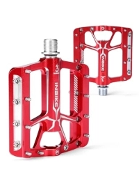 INBIKE Mountain Bike Pedal INBIKE Mountain Bike Pedals Road MTB 9 / 16 exercise Bicycle Pedal Mens CNC Machined Aluminum Alloy Wide Platform Red