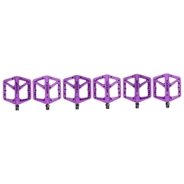 INOOMP Mountain Bike Pedal INOOMP 3 Pairs Bicycle Pedal Road Bike Pedals Mountain Bike Pedals Bike Pedals with Straps Bicycles Cycling Treadle Bearing Treadle Cycle Pedals Bike Treadle Light Nylon Child Purple