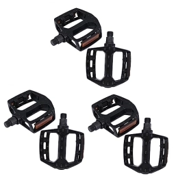 INOOMP Mountain Bike Pedal INOOMP 6 Pcs Bicycle Pedal Metal Cleats Folding Bikes Cycling Pedals Bike Foot Pedal Bmx Pedal Aluminum Alloy Black Accessories Bike Pedal Universal Mask Mountain Bike Pedals