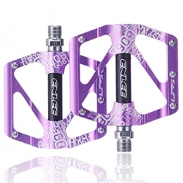 isolmir Mountain Bike Pedals, Aluminum Alloy MTB Pedals, Adult 9/16" Sealed Bearing Road Metal Bicycle Pedal, Lightweight Cycling Pedal for BMX/MTB, Purple