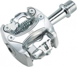 iSSi - Flash II SPD Compatible 9/16" Bicycle Pedals, for Road and Mountain Bikes, Silver Dollar