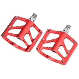 jerss Bicycle Pedals, Bike Pedals Lightweight Red Aluminum Alloy High Strength for Road Bike for Mountain Bike
