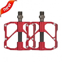 JHDUID Mountain Bike Pedal JHDUID Bicycle Pedals Mountain Bike Road Bike Aluminum Alloy Pedals Non-Slip Ultralight Aluminum Alloy Bicycle Pedals for BMX MTB Road Bicycle, Red, M86C