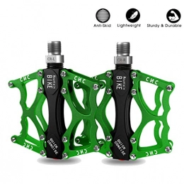 Jiahe 9/16 Anti-Skid Bike Pedals for MTB Mountain Road bicycle, Universal Lightweight Aluminum Alloy Sealed Bearing Pedal for Travel Cyclo-Cross Bikes (Green)