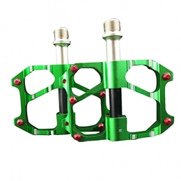 JINSP Spares JINSP Bicycle pedals, A pair of bicycle pedals, mountain bike bearing pedals, titanium aluminum alloy pedals road bicycle pedals. (Color : Green)
