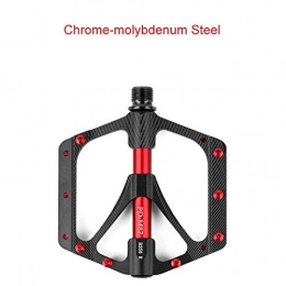 JIUYUE Mountain Bike Pedal JIUYUE Mountain Bicycle Titanium Pedal Board Mtb Widened Road Bike Sealed Bearing UltraLight Cycling Parts Accessories Flat Platform Pedals Bike (Color : Chrome Steel)