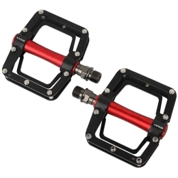 Jopwkuin Mountain Bike Pedal Jopwkuin Mountain Bike Pedals, Durable Bicycle Platform Pedals Aluminum Alloy for Most Bikes for Road Mountain BMX MTB Bike(black+red)
