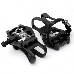 JOROTO Mountain Bike Pedal JOROTO SPD Pedals 9 / 16''Hybrid Pedal Cleats for Shimano SPD System with Toe Cages Clips and Straps for Spin Indoor Exercise Bikes.