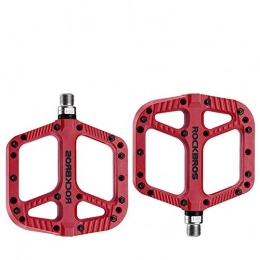 JSX Ultralight Road BMX Mountain Bicycle Pedal,9/16 Bicycle Pedals High-Strength Non-Slip Nylon Bearings Bike Flat Pedals 3 Colors,Red