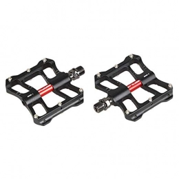 Jtoony Spares Jtoony Bicycle Pedals 4 Bearings Cr-Mo Axle Bicycle Pedals Anti-slip Ultralight CNC Aluminum Alloy Bike Pedals (Size:96.5 * 78mm; Color:Black)