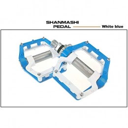 Jtoony Spares Jtoony Bike Pedals Mountain Bike Pedals 1 Pair Aluminum Alloy Antiskid Durable Bike Pedals Surface For Road BMX MTB Bike 5 Colors (SMS-181) Bicycle Pedals (Color : White blue)