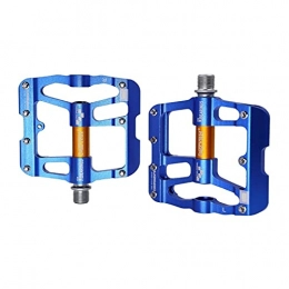 JTXQSI Mountain Bike Pedal JTXQSI Bicycle Pedal, Bicycle Pedal Bearing Mountain Bike Aluminum Alloy Palin Pedal Wide Bearing Riding Pedal (Color : Blue gold)