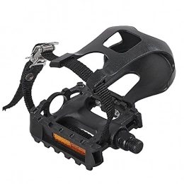 JTXQSI Mountain Bike Pedal JTXQSI Bicycle Pedal, Bicycle Pedal Fixed Gear Mountain Bike Parts Road Bicycle Pedal Harness Toe Clamp With Self-locking Pedal (Color : Pe021)