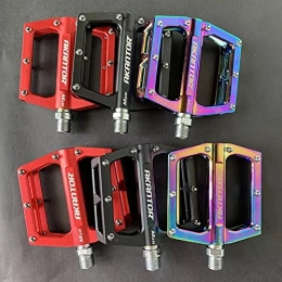 JTXQSI Mountain Bike Pedal JTXQSI Bicycle pedals, bicycle pedals, aluminum alloy non-slip large pedals, mountain road bike accessories, bearing pedals (Color : Black)