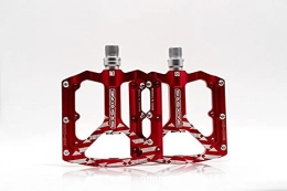 JTXQSI Mountain Bike Pedal JTXQSI Bicycle Pedals, Cross-border Mountain Bike Pedals Ultra-light Aluminum Cross-country Bearing Pedals (Color : Red a pair)