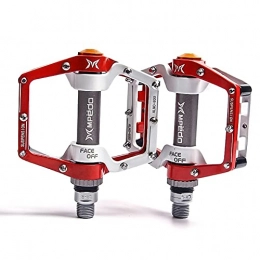JTXQSI Mountain Bike Pedal JTXQSI Bicycle Pedals, Flat Pedal Bearings, Bicycle Pedals, Mountain Bike Pedals, Wide Platform Pedals (Color : Red)