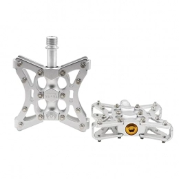 JTXQSI Mountain Bike Pedal JTXQSI Bicycle Pedals, Mountain Bike Pedals, Non-slip Ultra-light Bicycle Pedals, Suitable For Bicycle Accessories (Color : Silver)